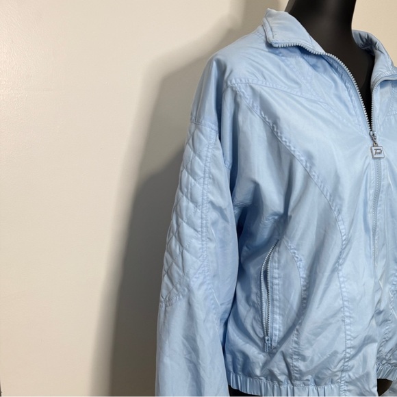 Tail Light Blue Women's Bomber Jacket - Picture 2 of 5